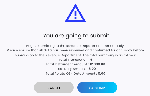 submit info confirmation